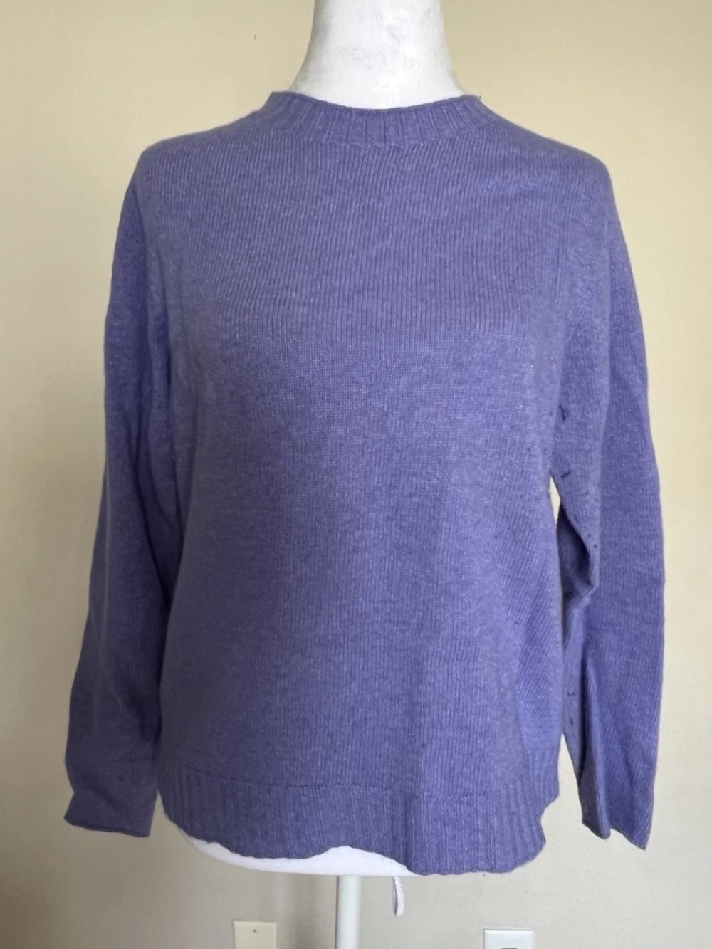 Bianco & Blu Purple Merino Wool Blend Pullover Sweater Women's M